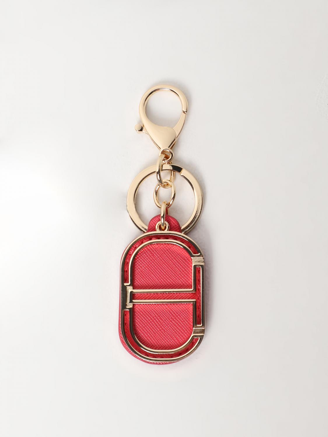 TWINSET KEY CHAIN: Twinset keychain in metal and synthetic leather, Fuchsia - Img 1