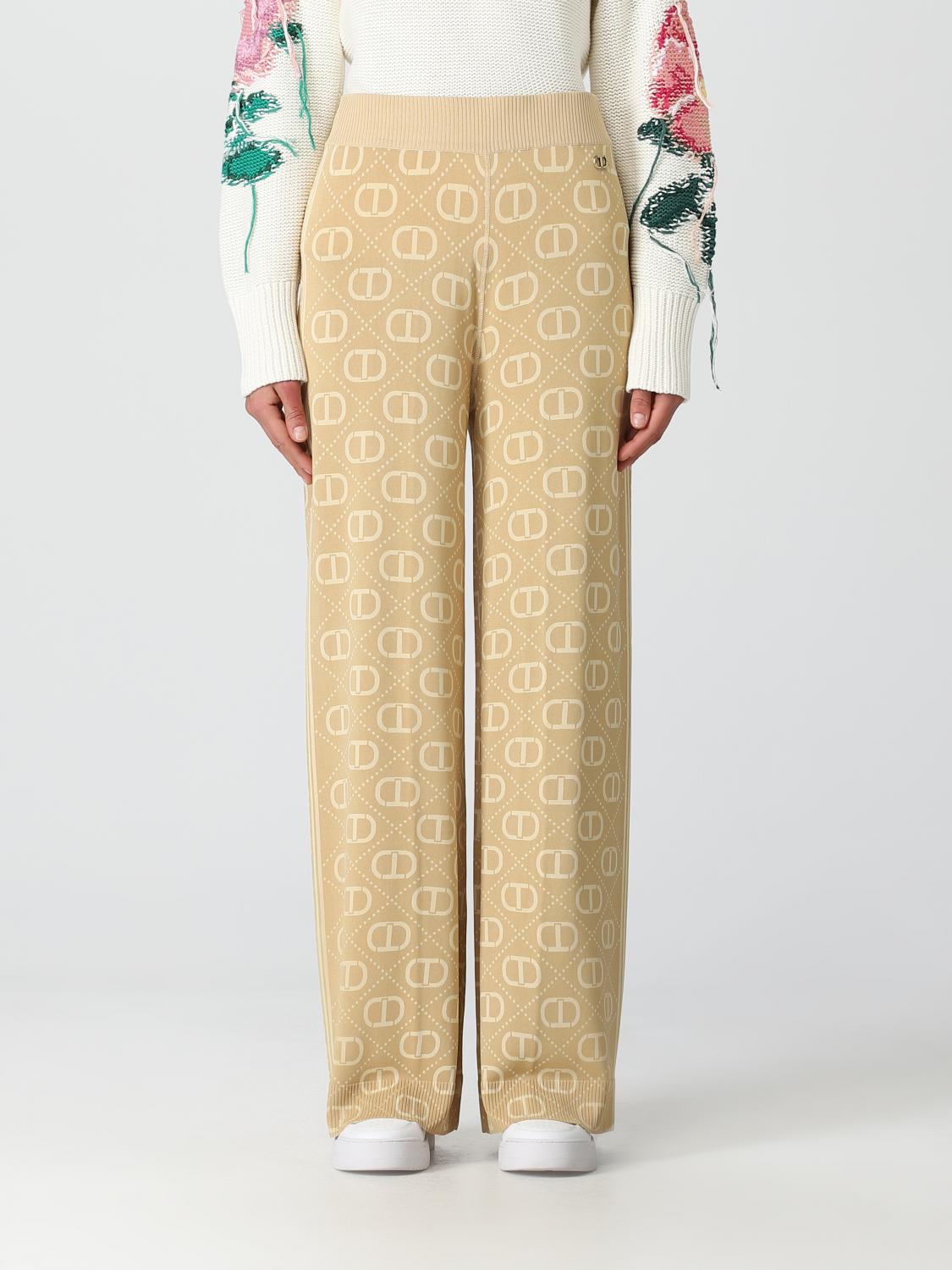 TWINSET PANTALONI: Pantalone Twinset in misto viscosa, Avorio - Img 1
