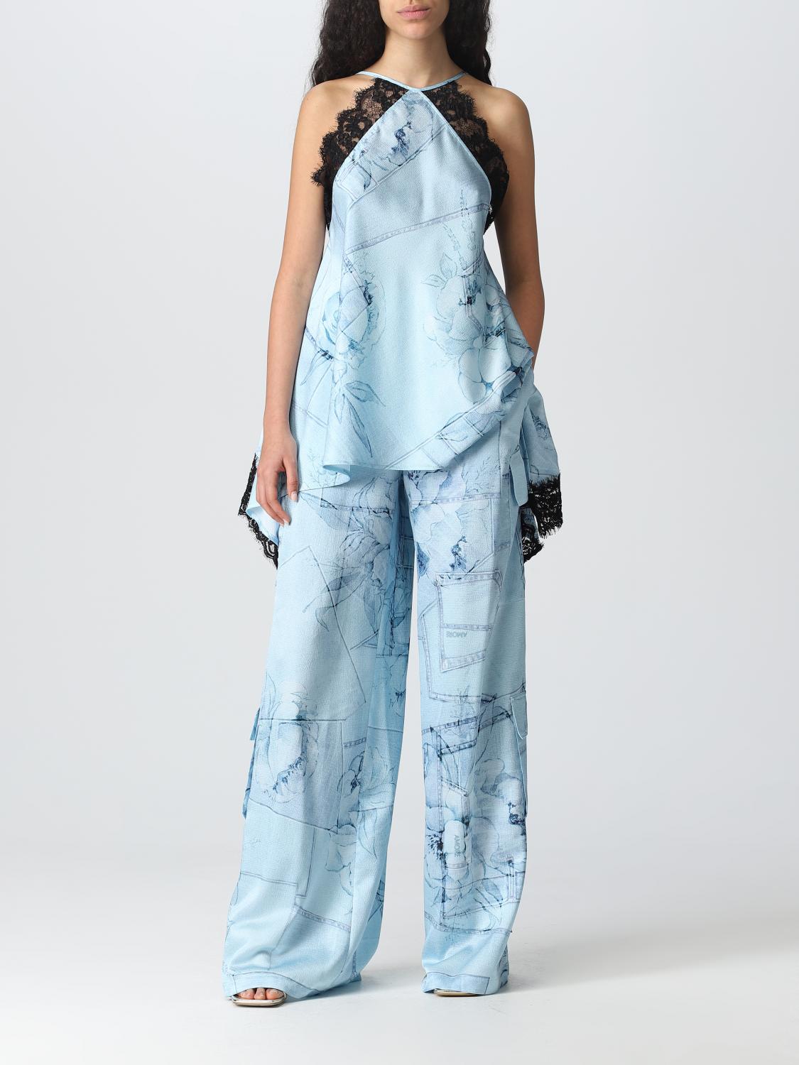 ACTITUDE TWINSET TOP: Top Actitude Twinset in misto viscosa, Denim - Img 2
