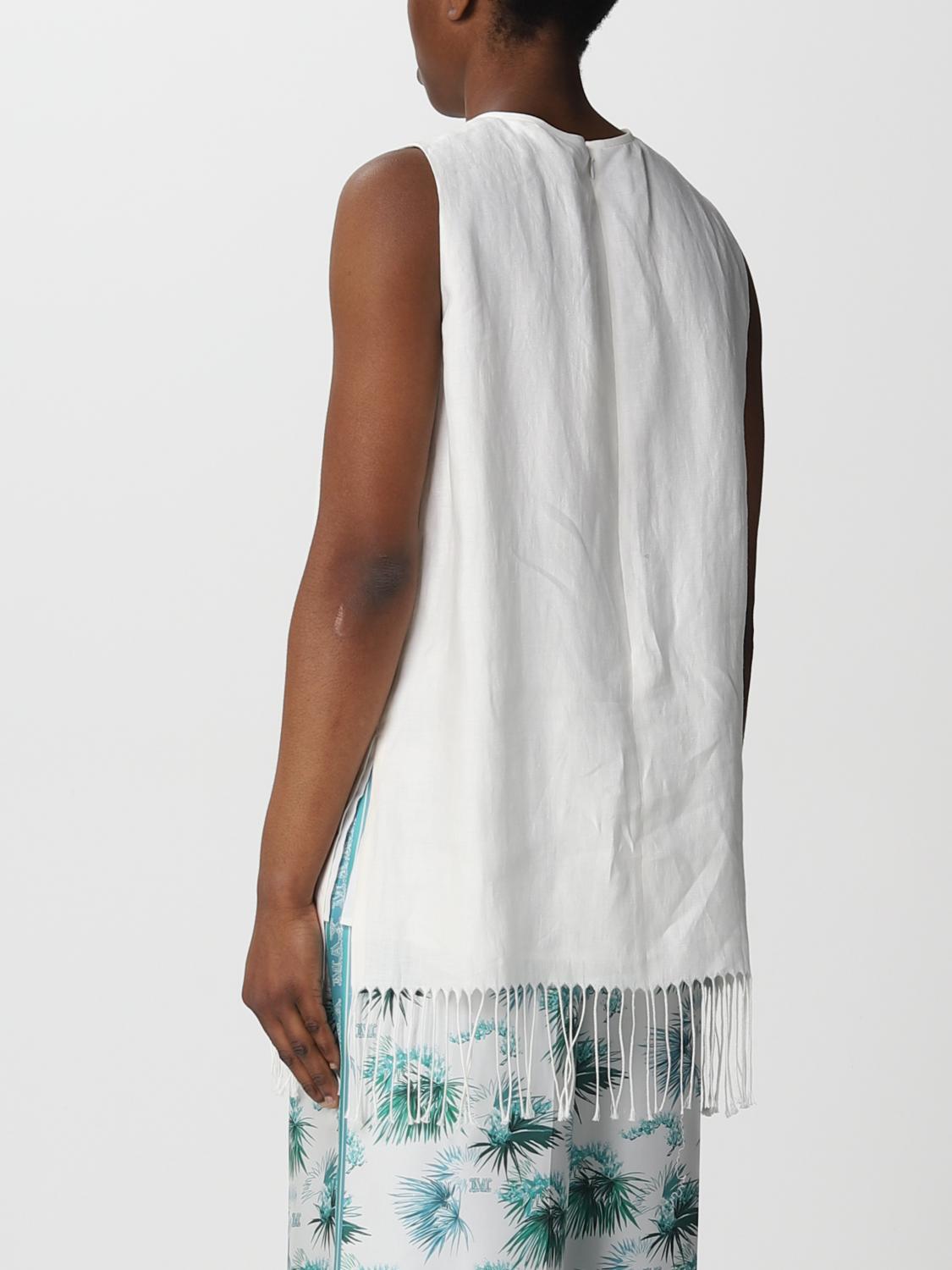 MAX MARA TOP: Top Max Mara in lino, Crema - Img 3