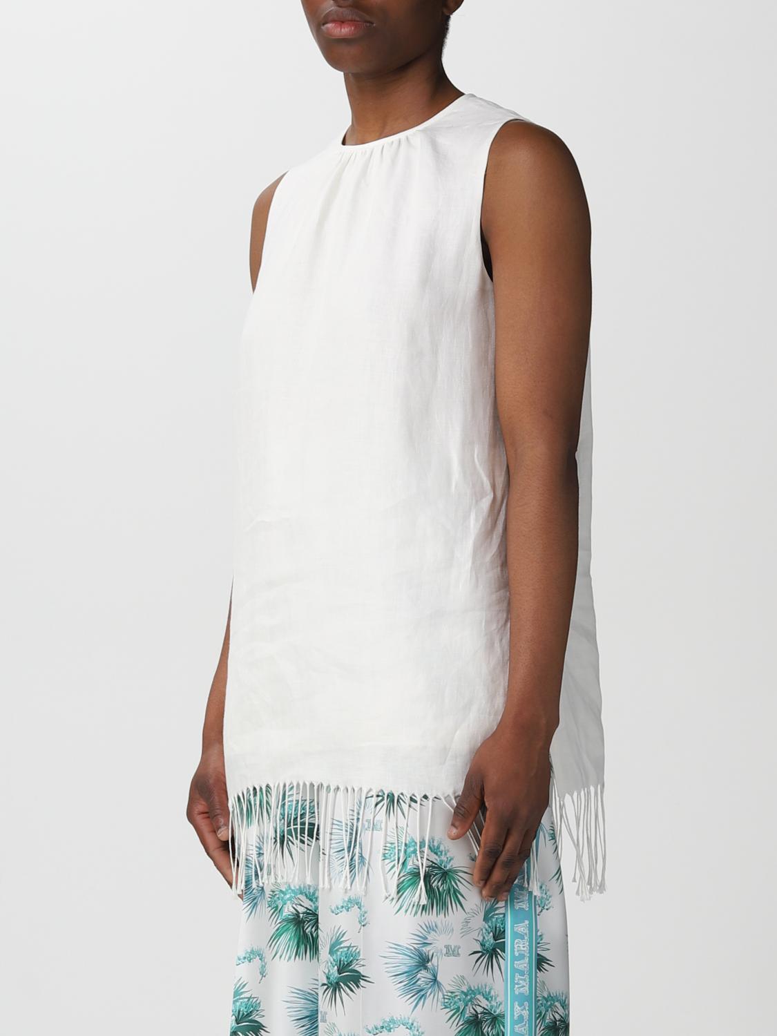 MAX MARA TOP: Top Max Mara in lino, Crema - Img 4