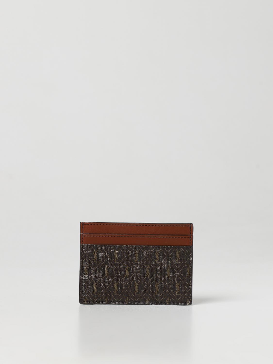SAINT LAURENT WALLET: Saint Laurent leather card holder, Brown - Img 1