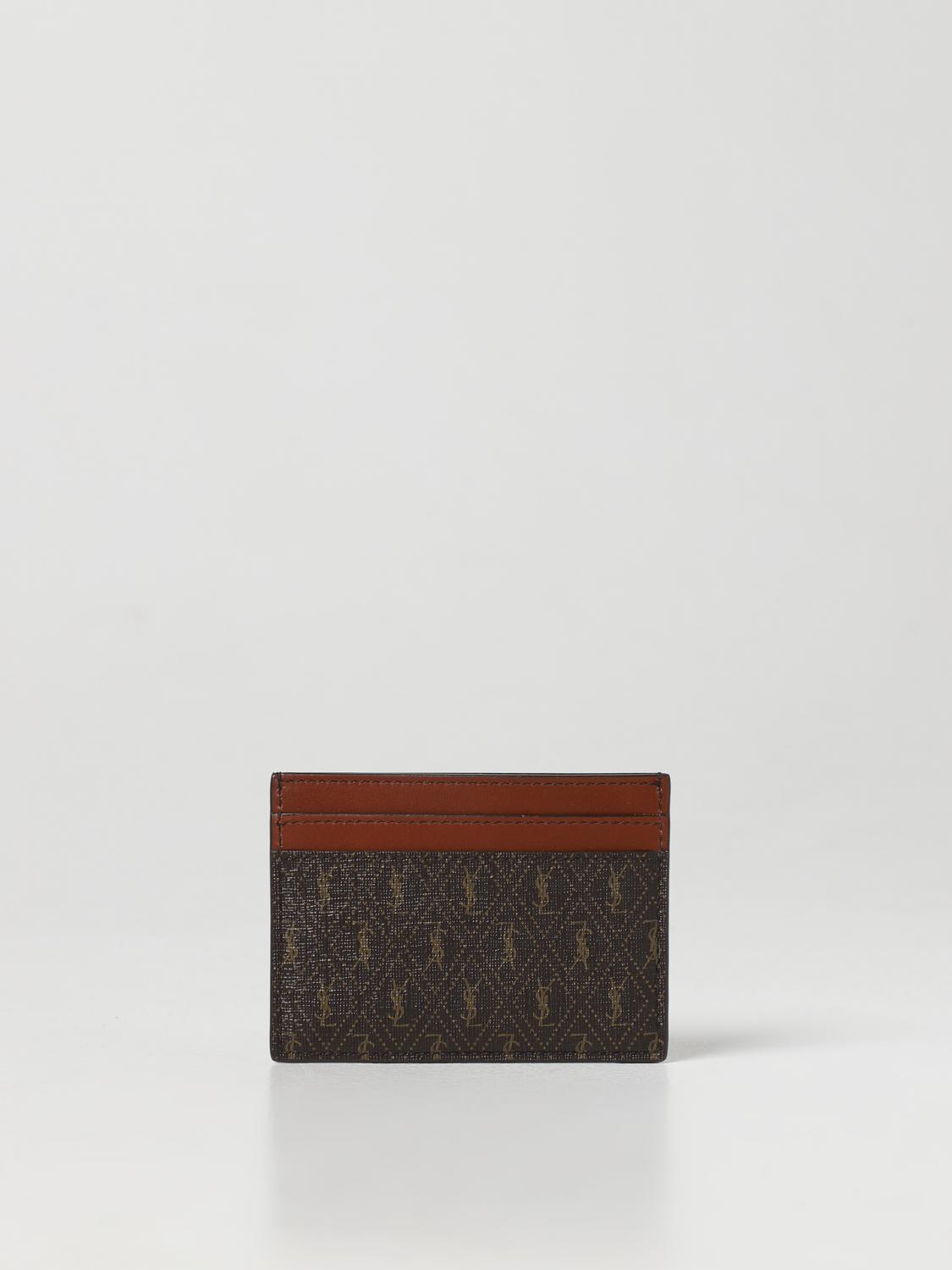 SAINT LAURENT WALLET: Saint Laurent leather card holder, Brown - Img 2