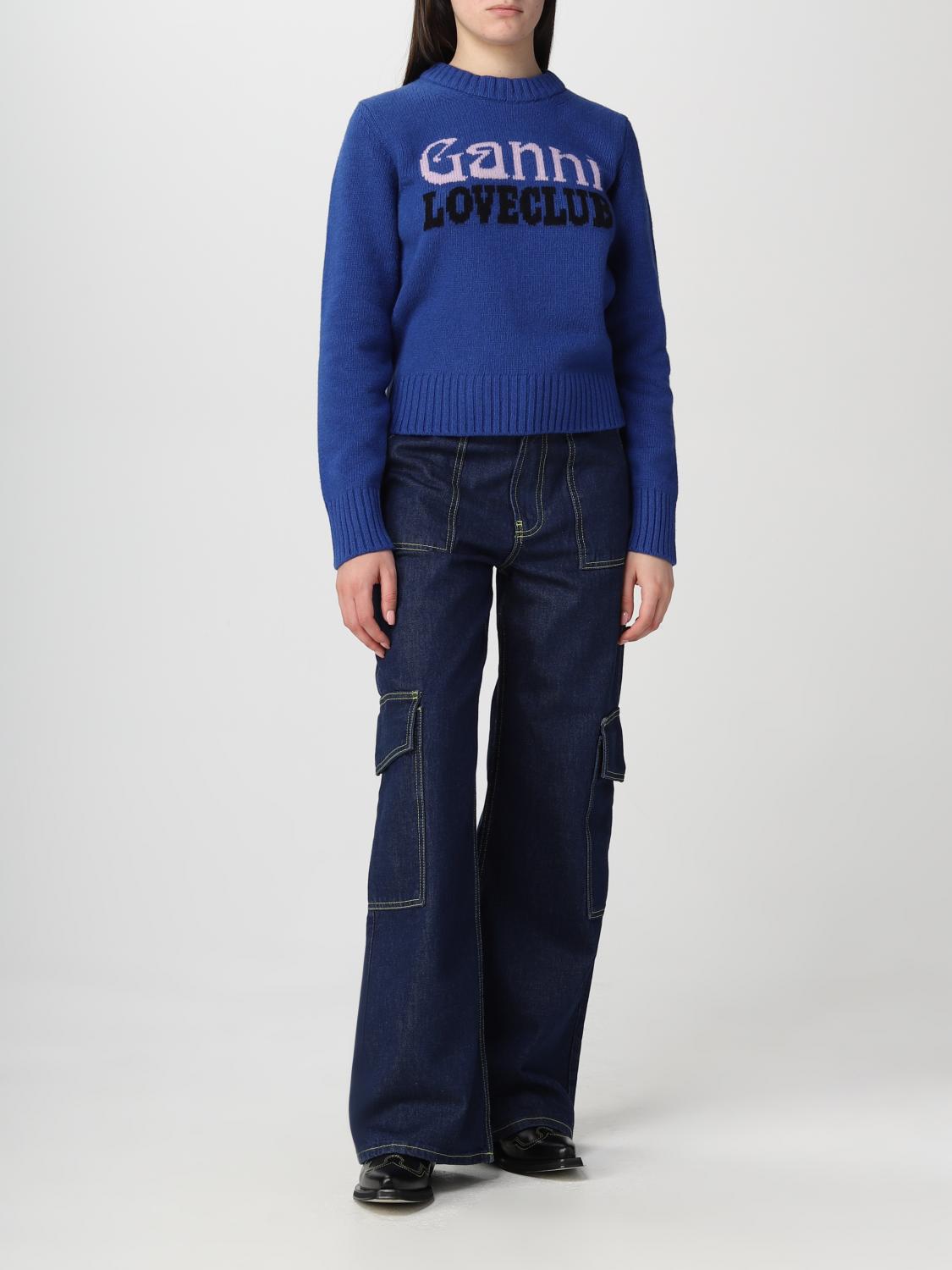 GANNI PULLOVER: Pullover damen Ganni, Blau - Img 2
