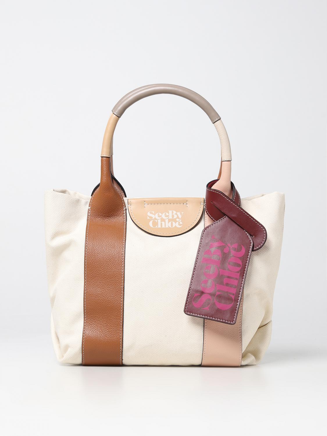 See by Chloé Laetizia bag in canvas and leather - Brown