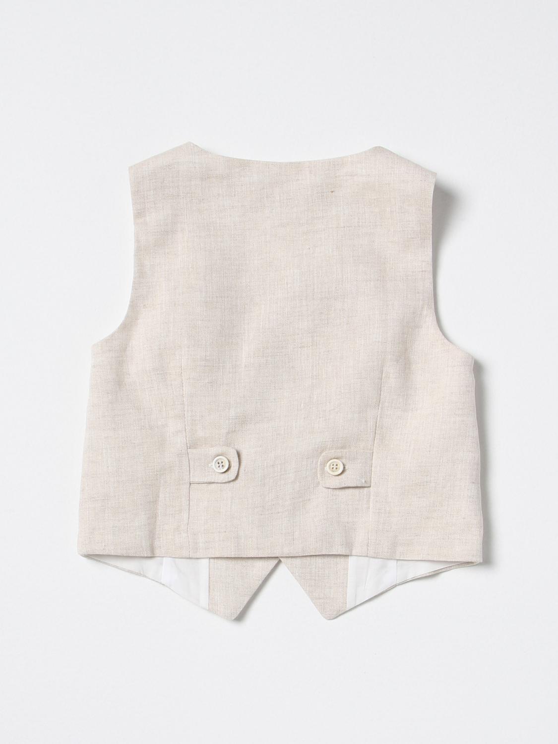 LA STUPENDERIA CHALECO: Chaleco niños La Stupenderia, Beige - Img 2
