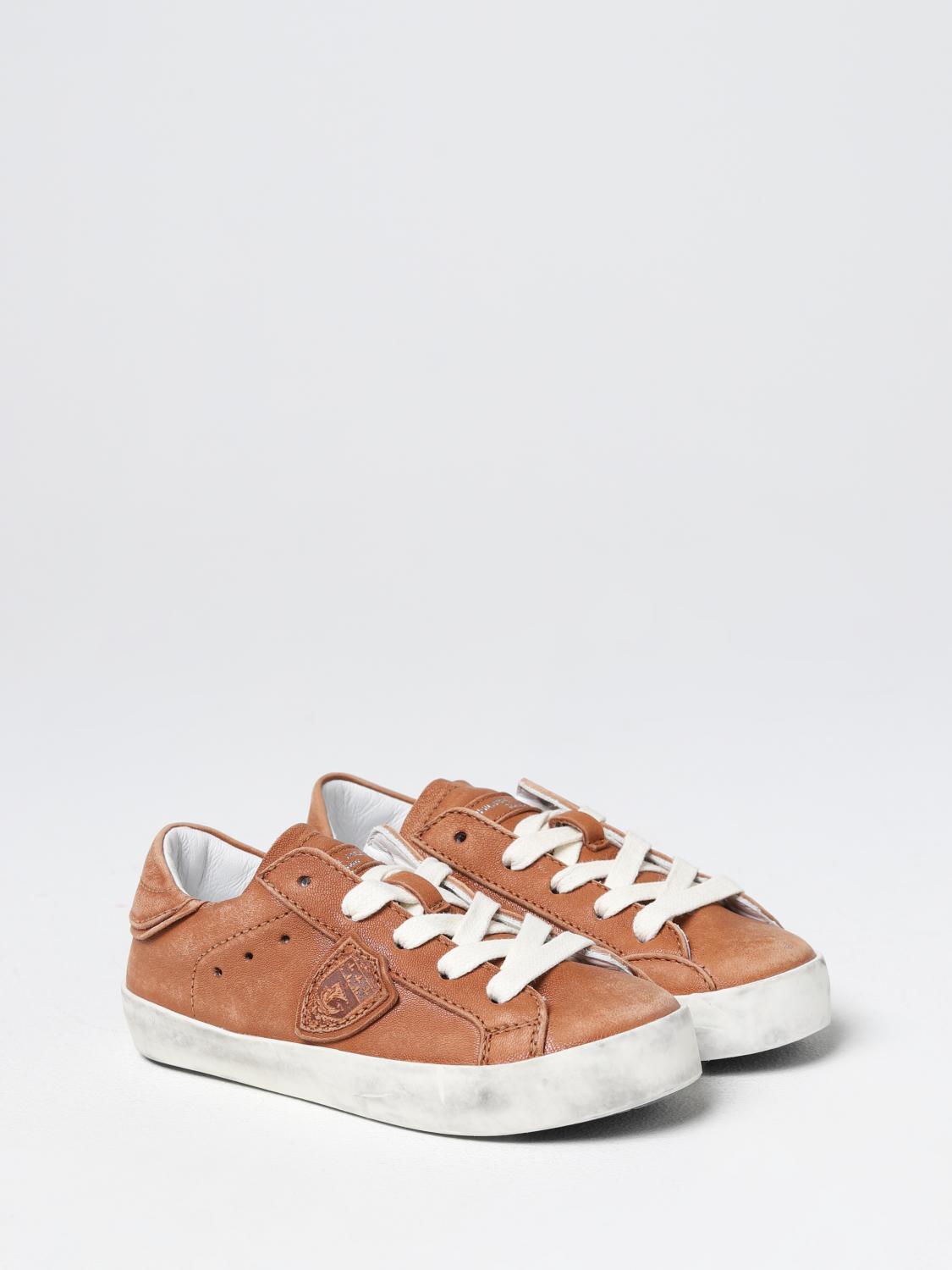 PHILIPPE MODEL JUNIOR BASKETS: Chaussures enfant Philippe Model, Marron - Img 2
