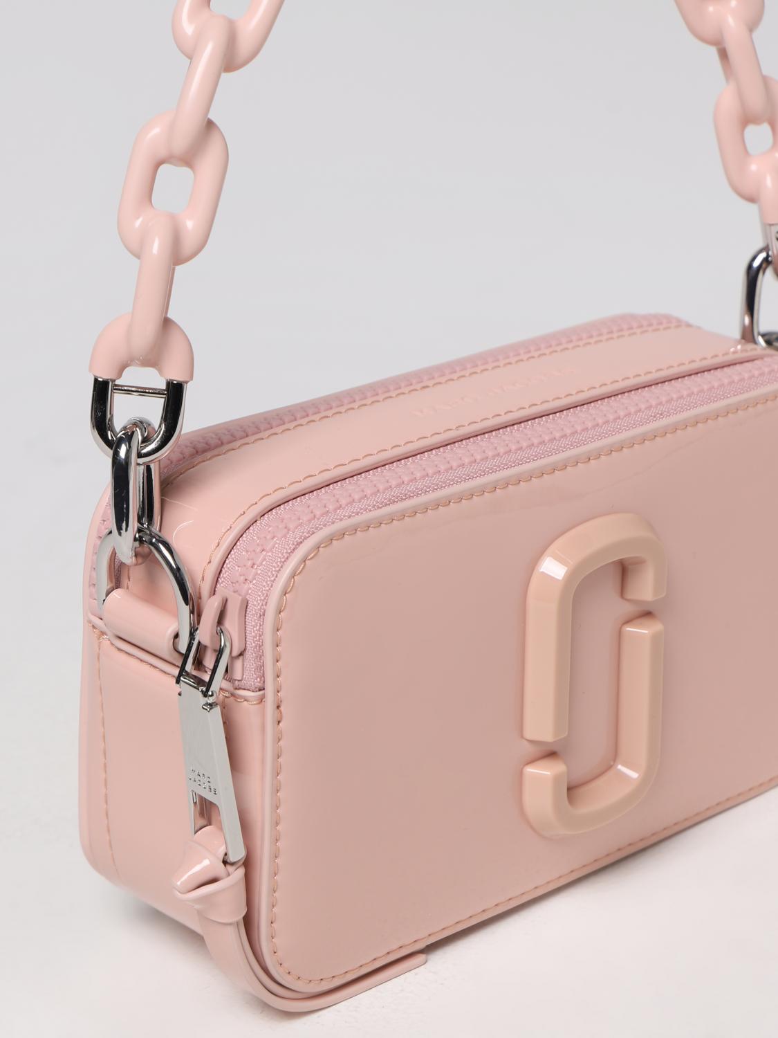 MARC JACOBS BORSA MINI: Borsa Snapshot Marc jacobs in pelle verniciata, Rosa - Img 3