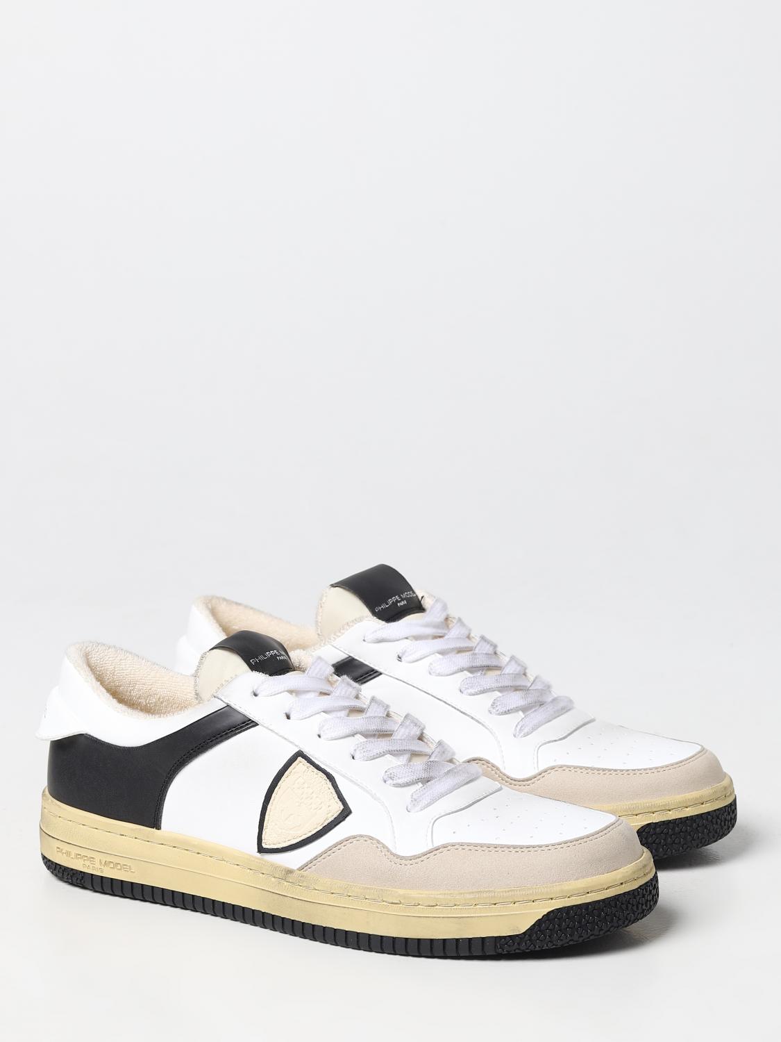 PHILIPPE MODEL SNEAKERS: Sneakers Lyon Philippe Model in pelle, Bianco - Img 2