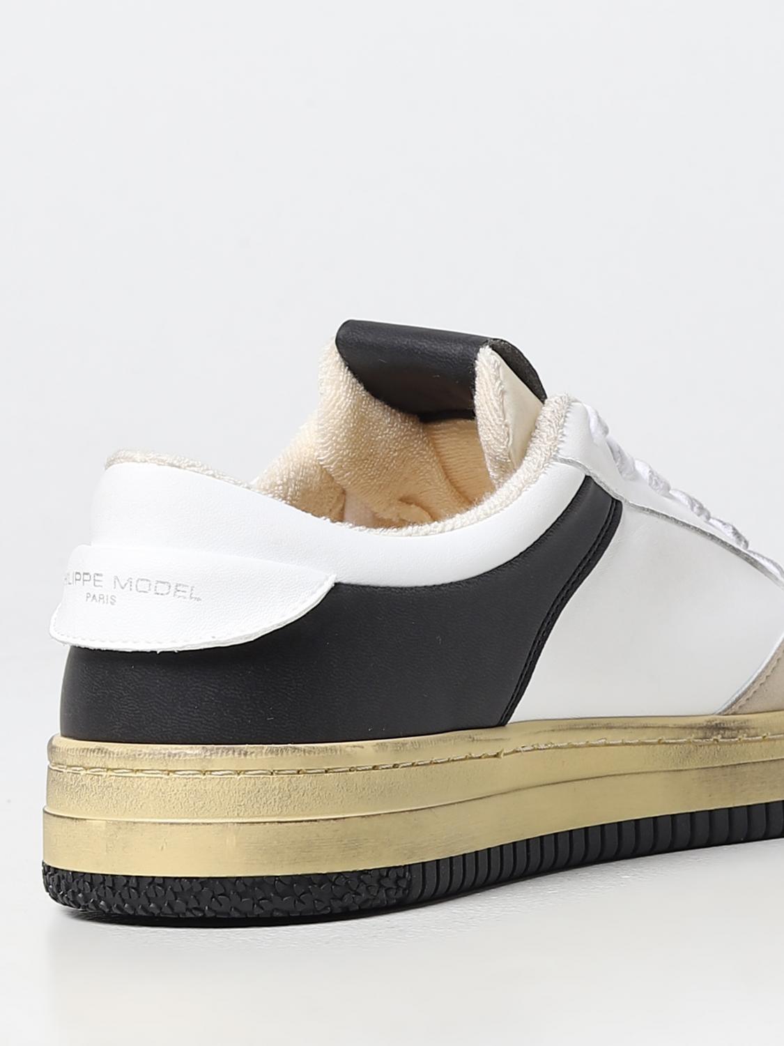 PHILIPPE MODEL SNEAKERS: Sneakers Lyon Philippe Model in pelle, Bianco - Img 3