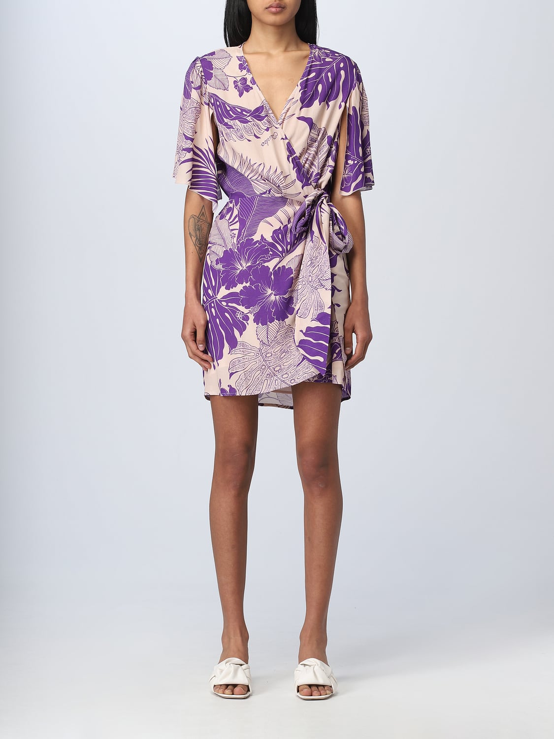 PINKO ABITO: Abito Pinko in crêpe marocaine, Cipria - Img 1