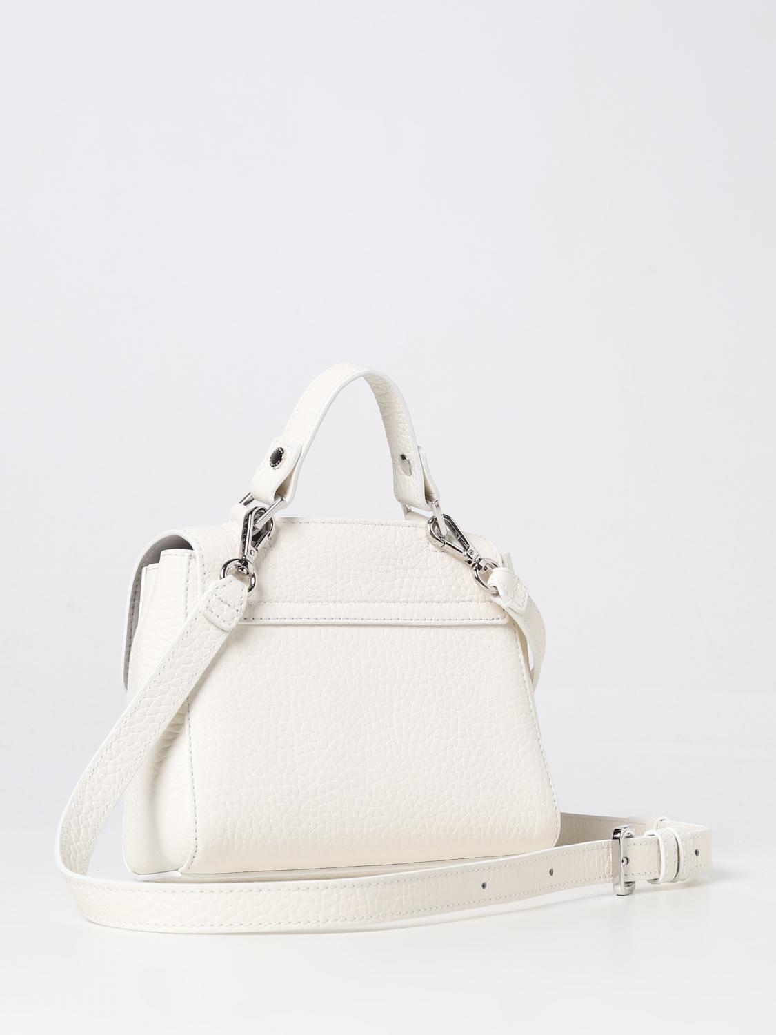 ORCIANI BORSA A TRACOLLA: Borsa Sveva Orciani in pelle martellata, Bianco - Img 2