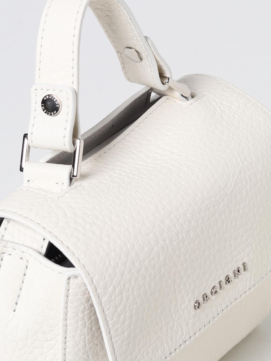 ORCIANI BORSA A TRACOLLA: Borsa Sveva Orciani in pelle martellata, Bianco - Img 3