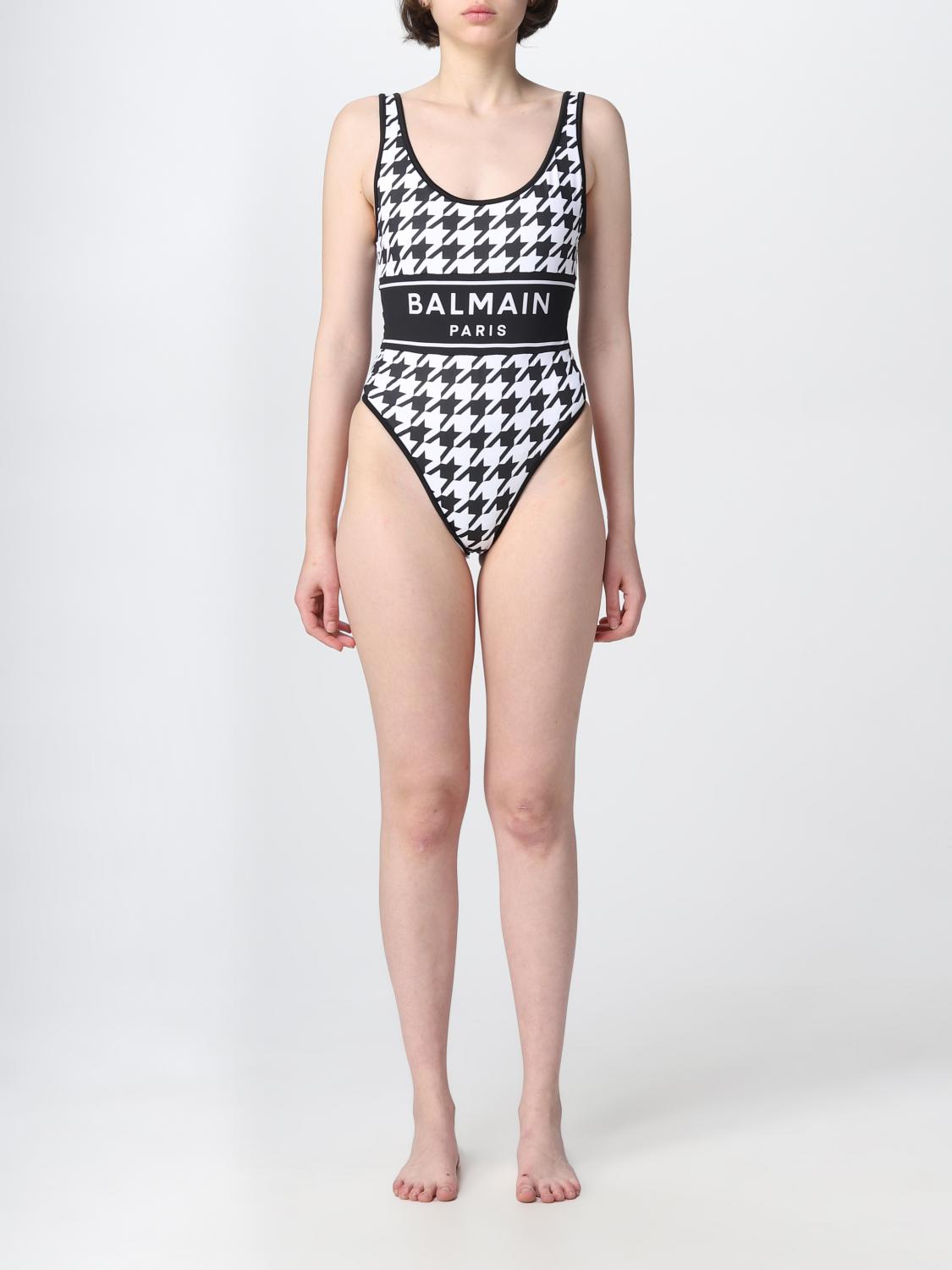 BALMAIN SWIMSUIT: Balmain nylon swimsuit, White - Img 1