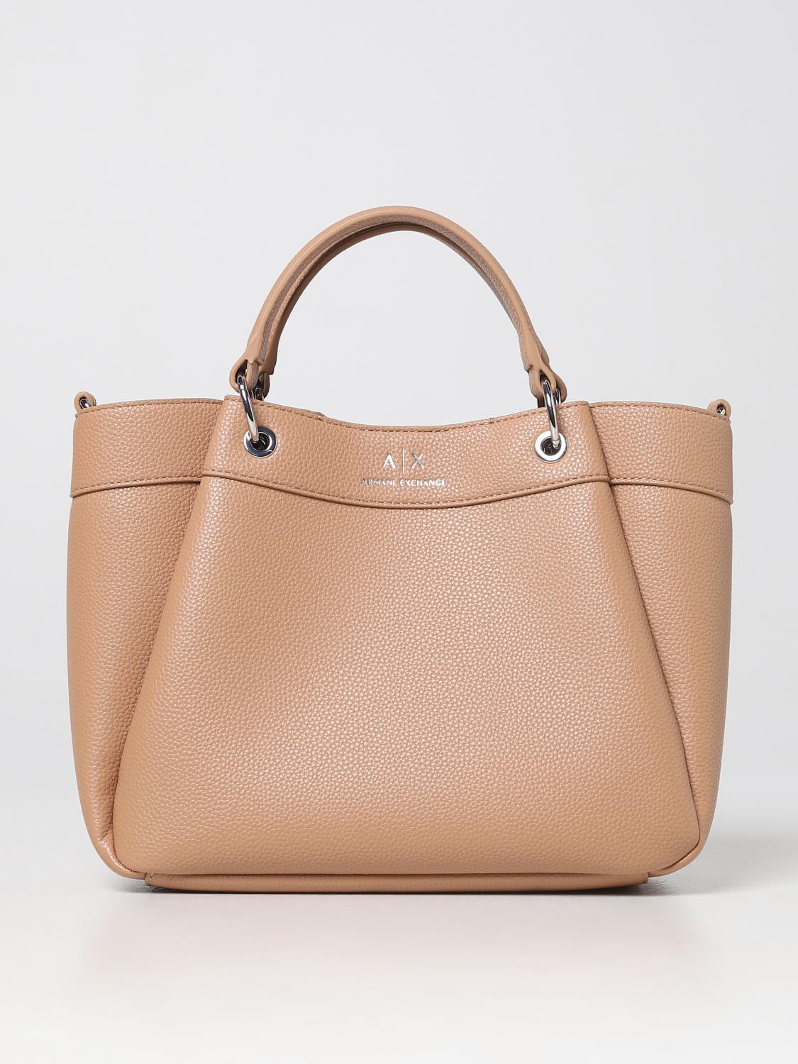 ARMANI EXCHANGE BORSA A MANO: Borsa Armani Exchange in pelle sintetica a grana, Beige - Img 1