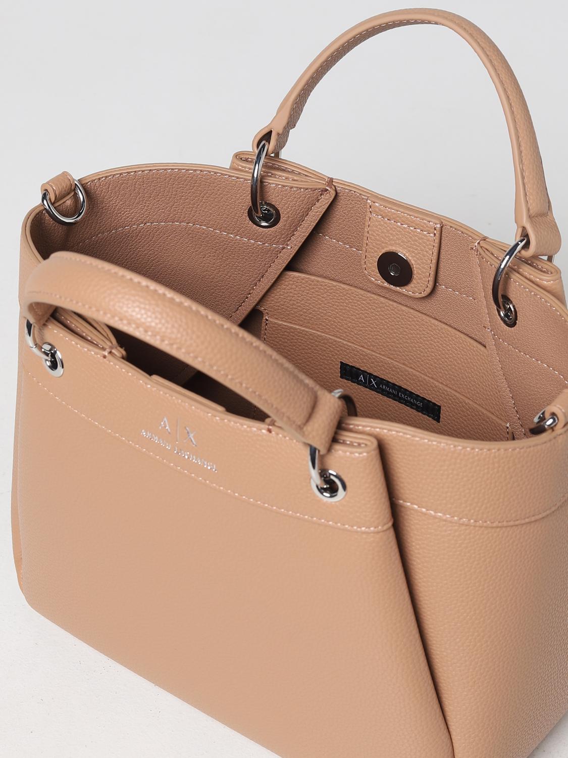 ARMANI EXCHANGE BORSA A MANO: Borsa Armani Exchange in pelle sintetica a grana, Beige - Img 3