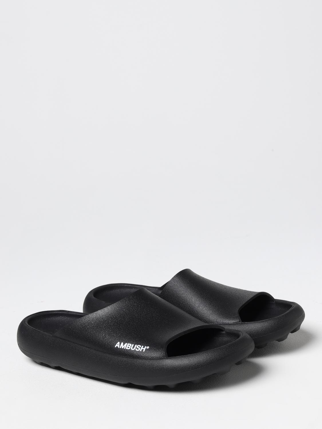 サンダル AMBUSH Men Sandals BMIC001 BLACK Ambush Quilted leather slide sandals for Men - Black in UAE