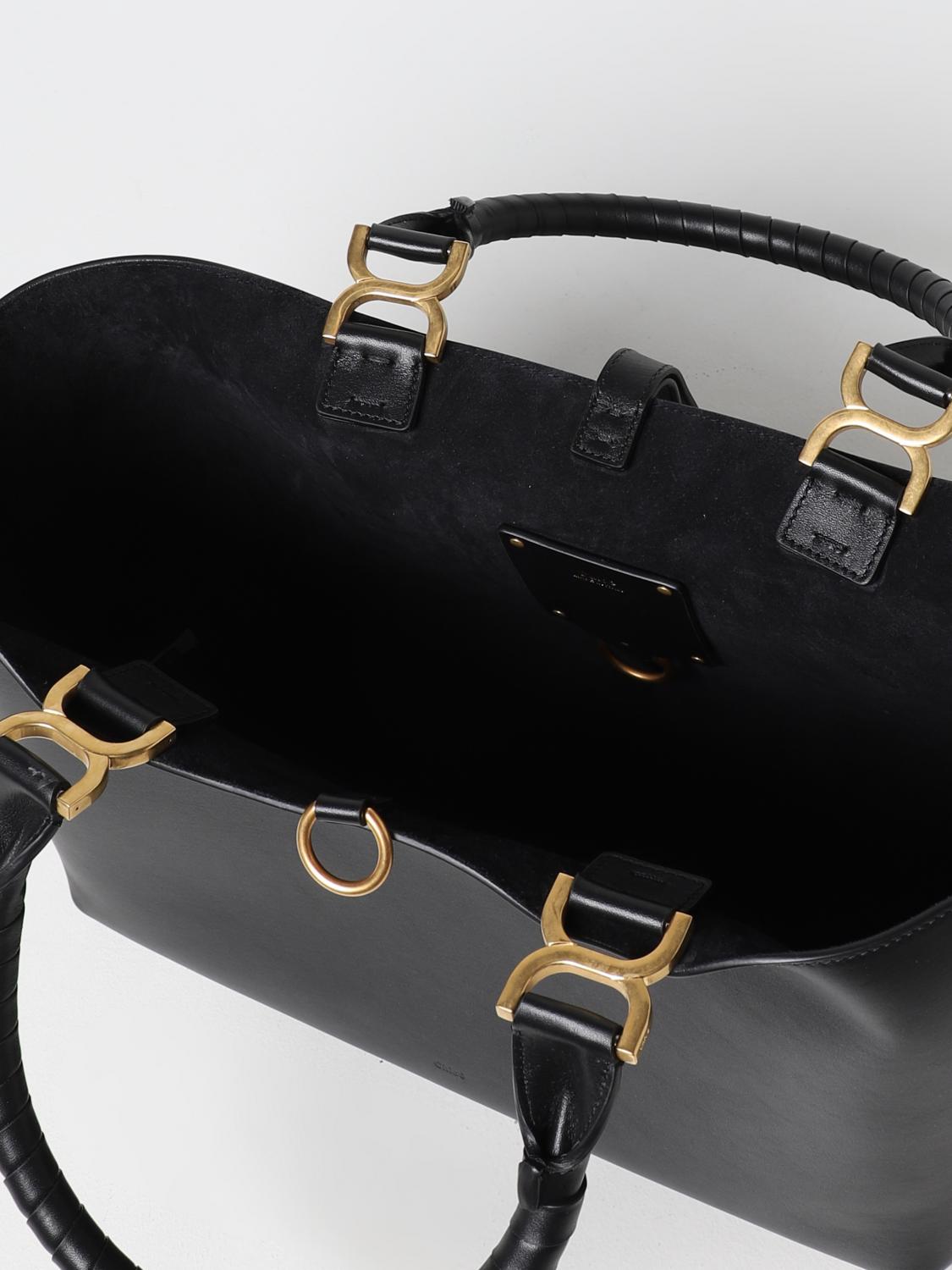 CHLOÉ HANDBAG: Marcie Chloé bag in leather, Black - Img 4