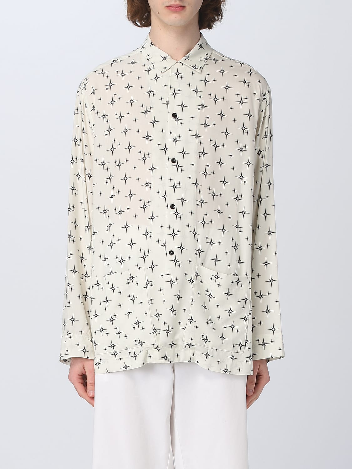 LANEUS CAMICIA: Camicia Fireworks Laneus in viscosa, Bianco - Img 1