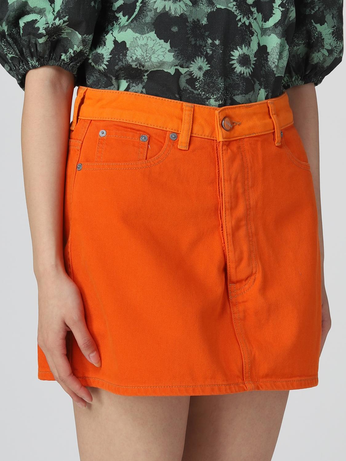 GANNI SKIRT: Ganni denim skirt, Orange - Img 4