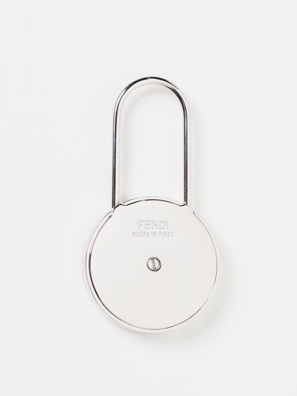FENDI KEYRING: Fendi metal key ring with coated FF monogram, Brown - Img 2