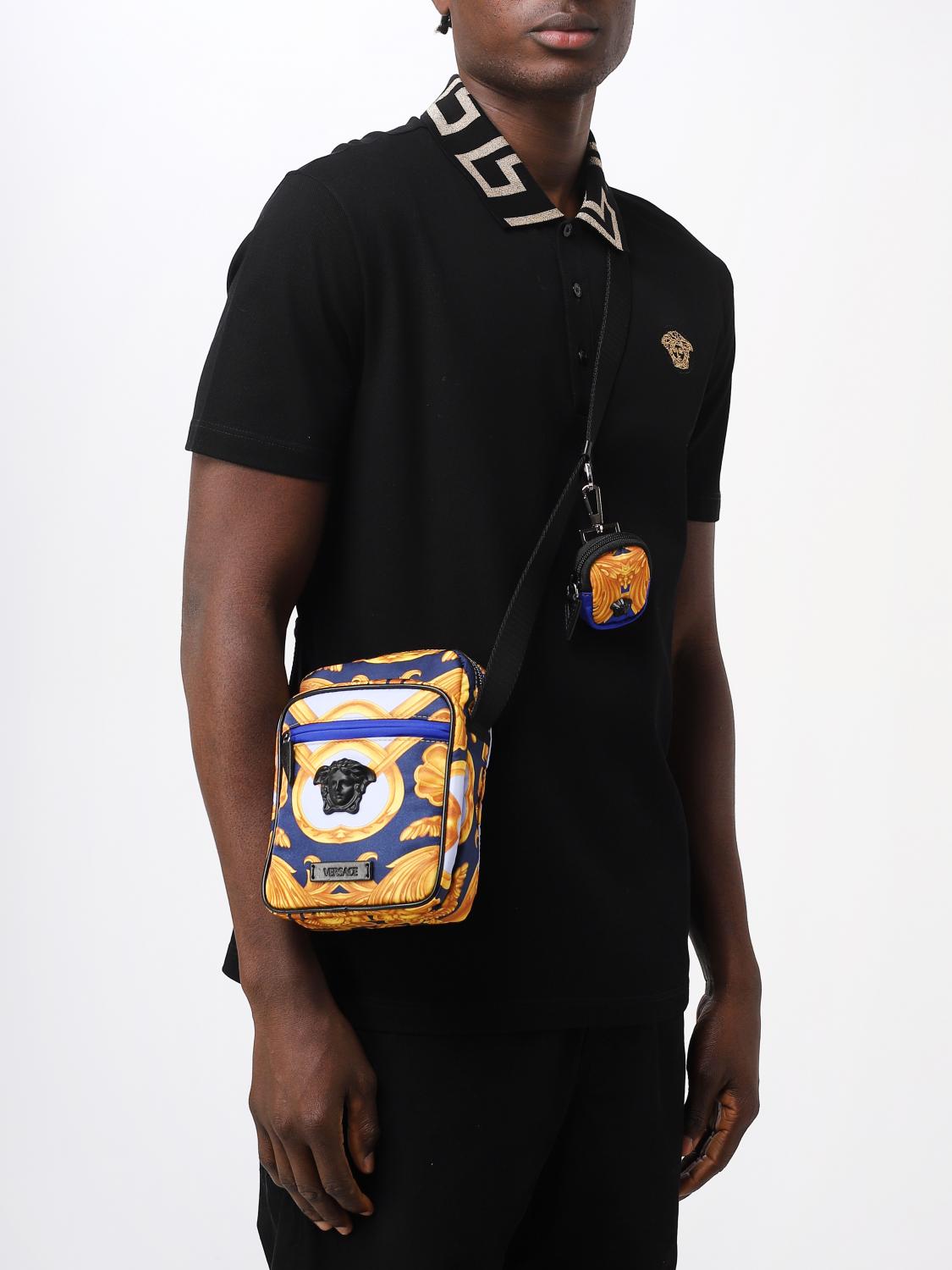 VERSACE BANDOLERA: Bolsos hombre Versace, Azul Oscuro - Img 2