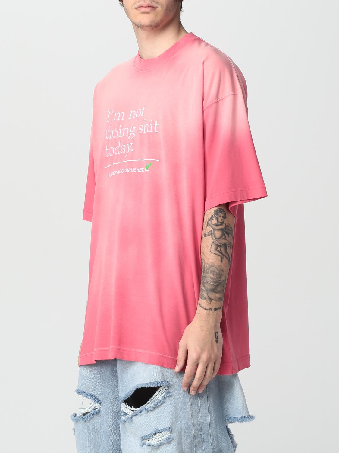 Vetements Tシャツ メンズ - ピンク | UE63TR320P | GIGLIO.COM