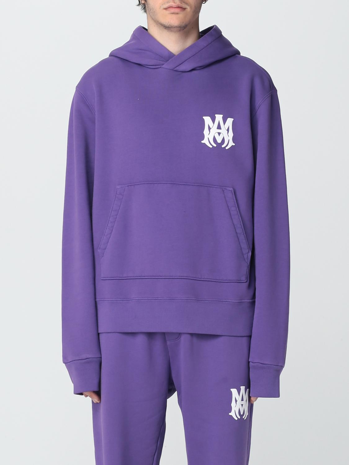Purple Amiri Sweatshirt Mens Amiri MA Logo Hoodie Purple 100