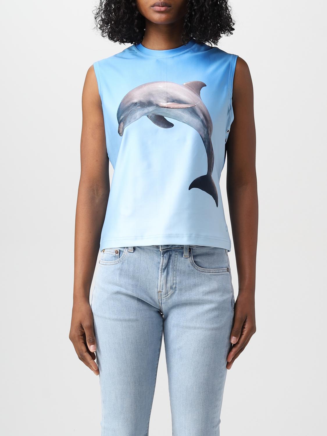 JW ANDERSON TOP: Top Jw Anderson in tessuto stretch, Blue - Img 1