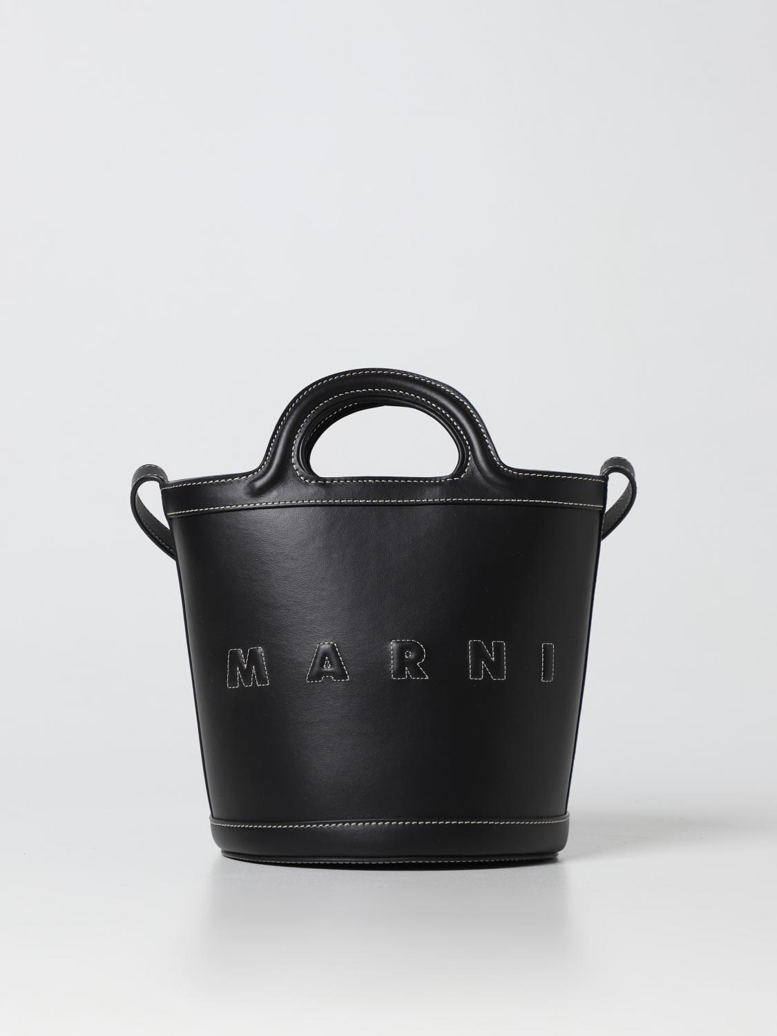 MARNI BORSA MINI: Borsa Tropicalia Marni in pelle, Nero - Img 1