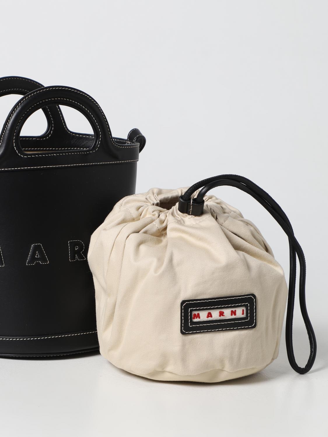 MARNI BORSA MINI: Borsa Tropicalia Marni in pelle, Nero - Img 3