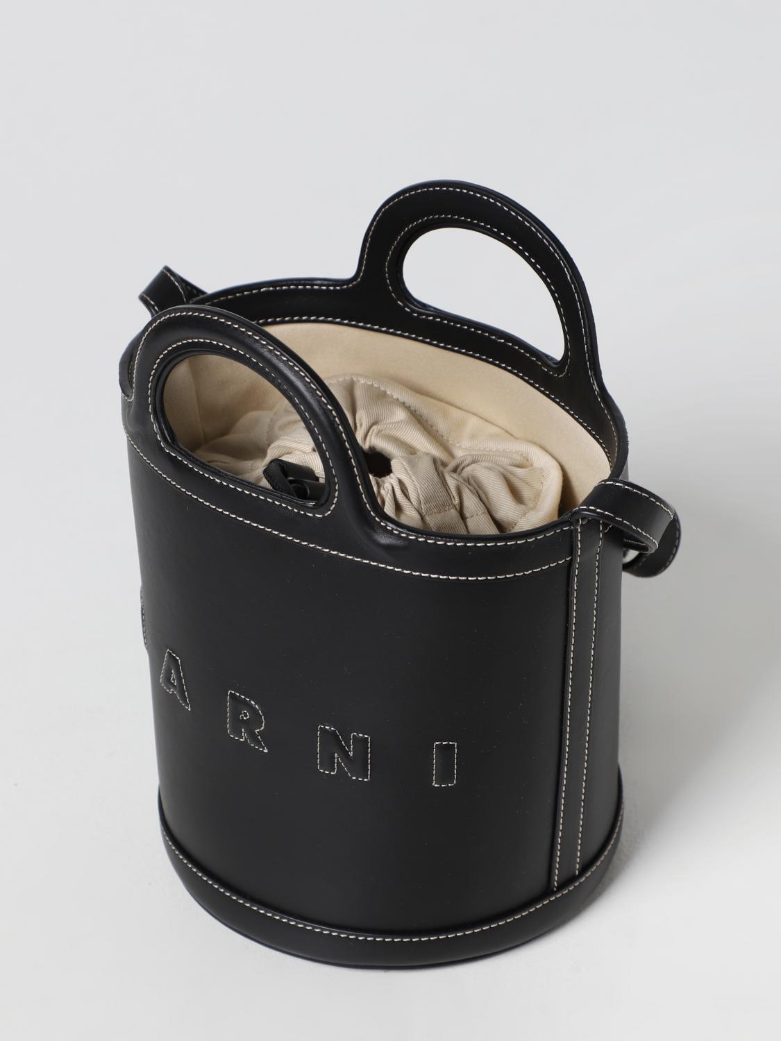 MARNI BORSA MINI: Borsa Tropicalia Marni in pelle, Nero - Img 4