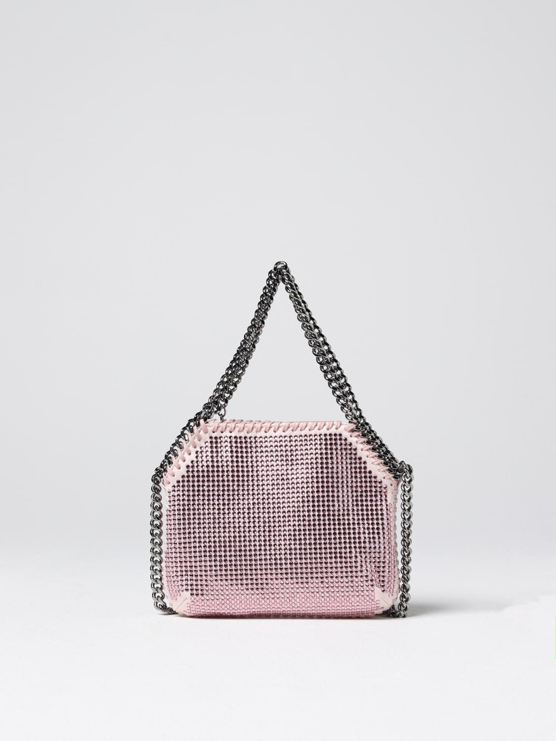 STELLA MCCARTNEY BORSA MINI: Borsa Falabella Stella McCartney in tessuto con strass all over, Rosa - Img 1