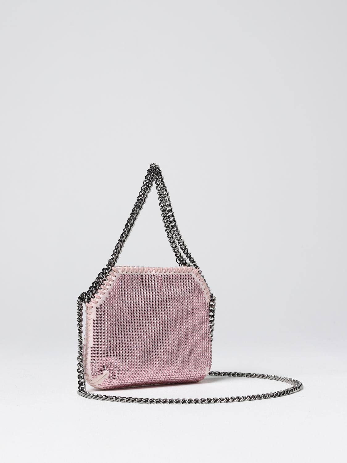 STELLA MCCARTNEY BORSA MINI: Borsa Falabella Stella McCartney in tessuto con strass all over, Rosa - Img 2