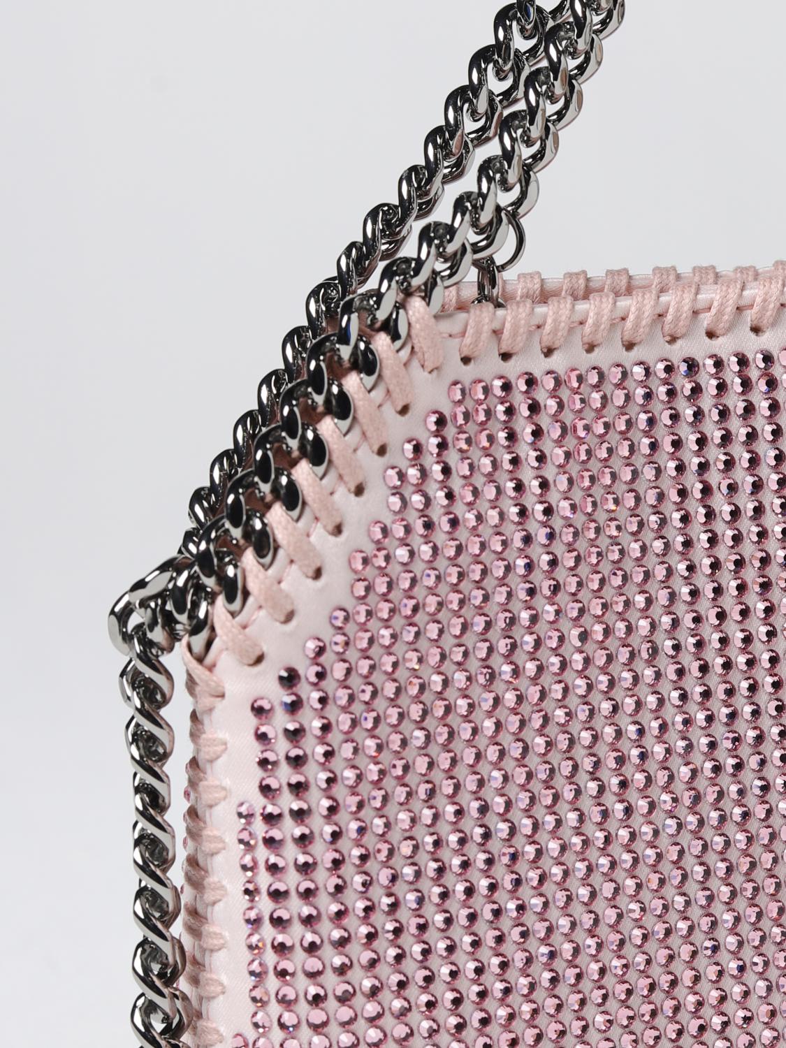 STELLA MCCARTNEY BORSA MINI: Borsa Falabella Stella McCartney in tessuto con strass all over, Rosa - Img 3