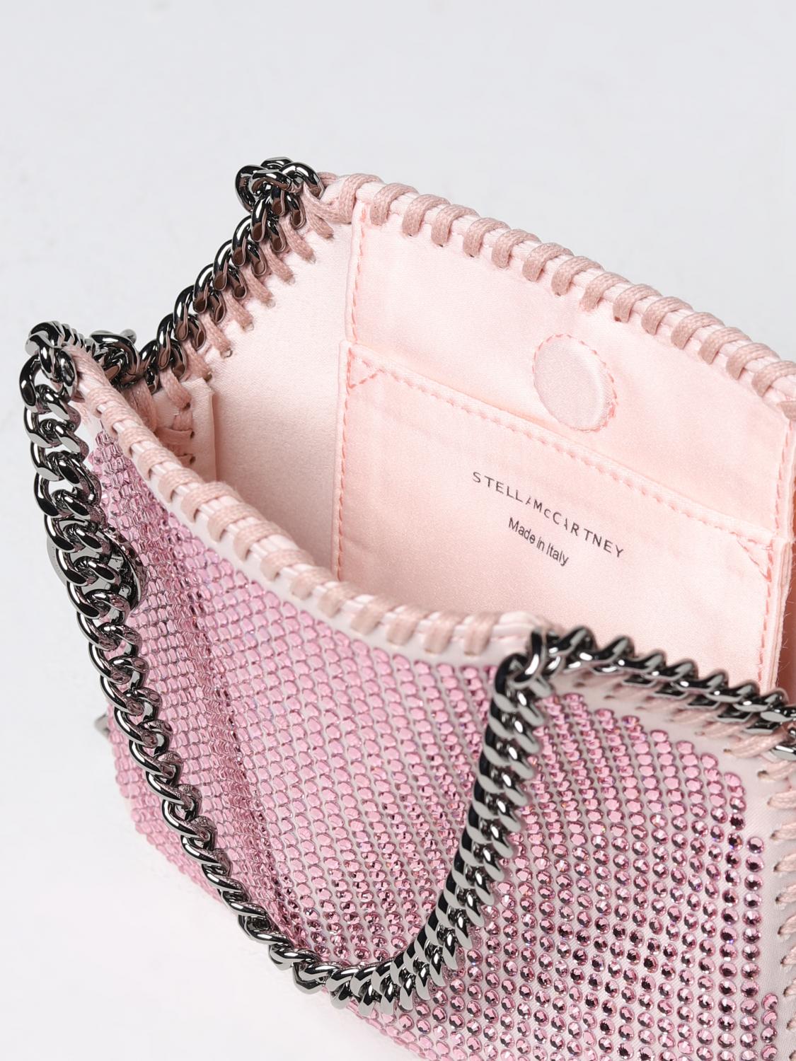 STELLA MCCARTNEY BORSA MINI: Borsa Falabella Stella McCartney in tessuto con strass all over, Rosa - Img 4