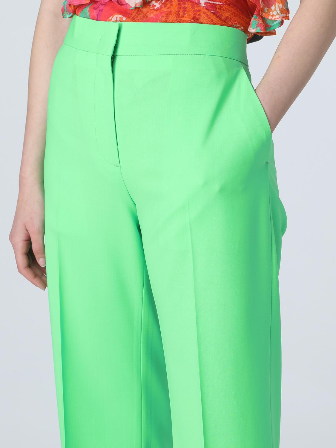 MSGM PANTS: MSGM pants in cool wool, Acid Green - Img 3