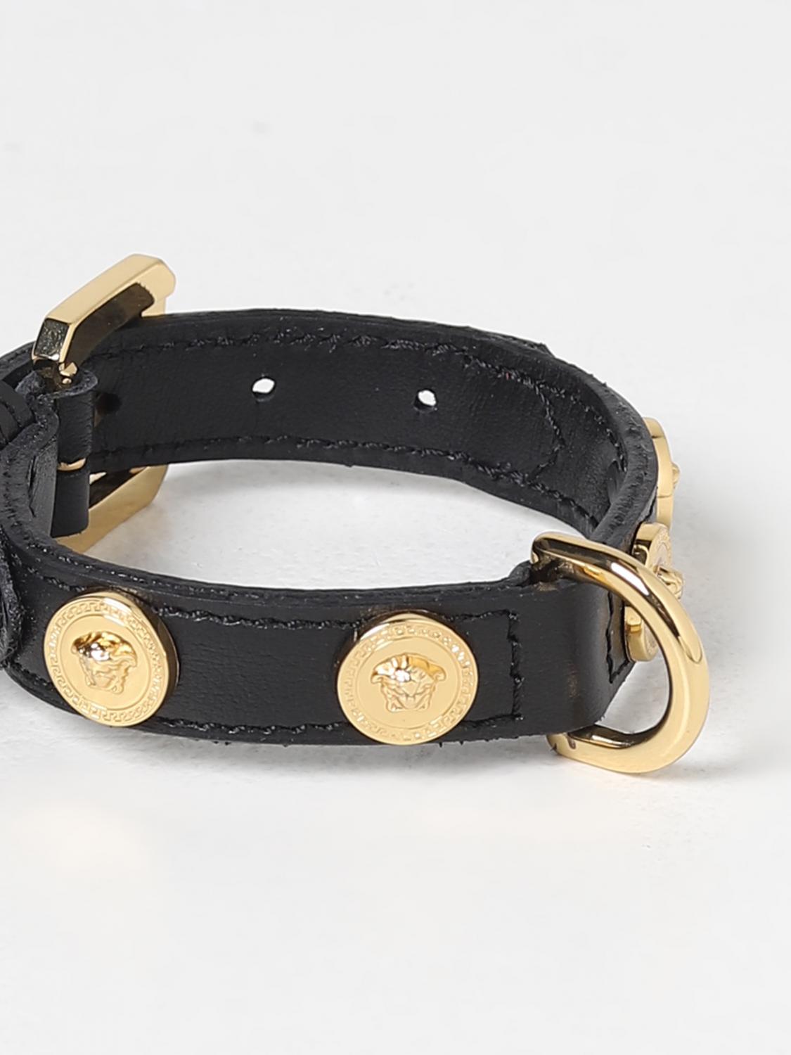 VERSACE: Medusa leather collar - Black | Versace pet