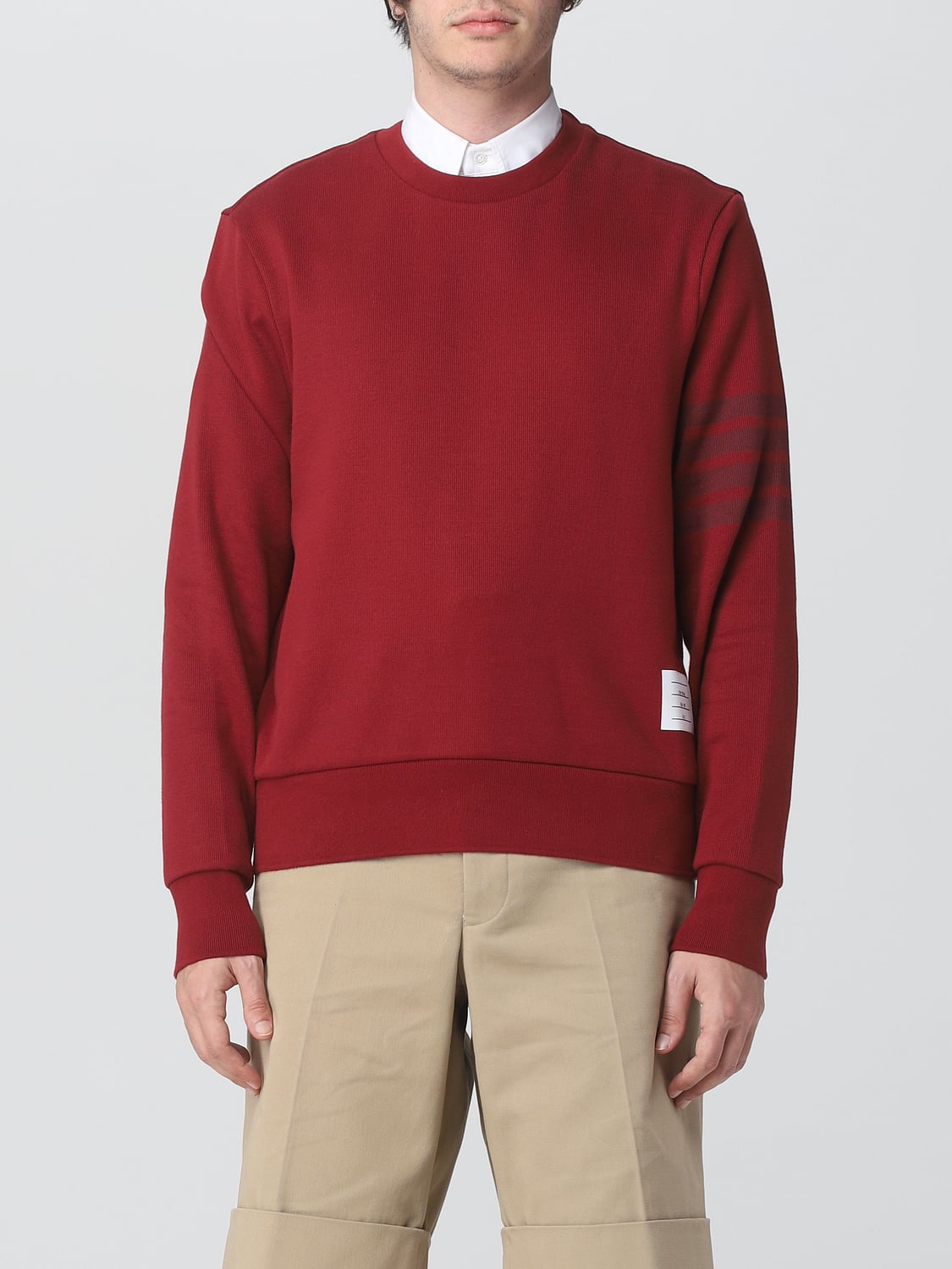 THOM BROWNE SWEATER: Thom Browne cotton sweater, Red - Img 1
