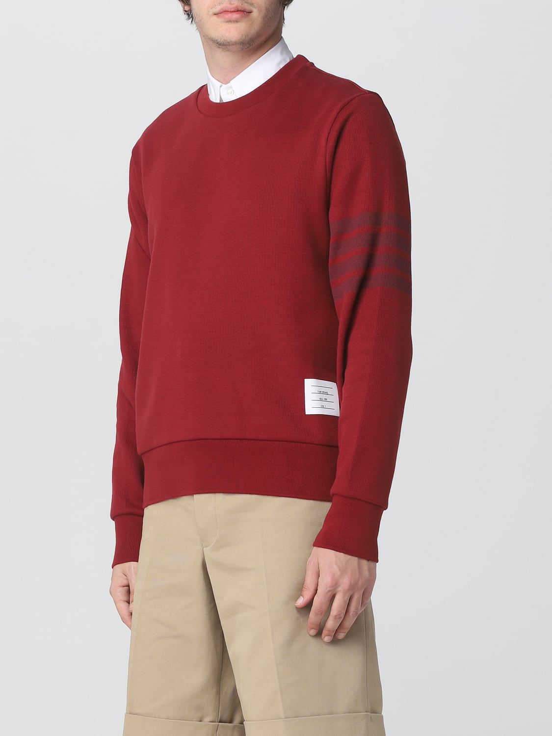 THOM BROWNE SWEATER: Thom Browne cotton sweater, Red - Img 4