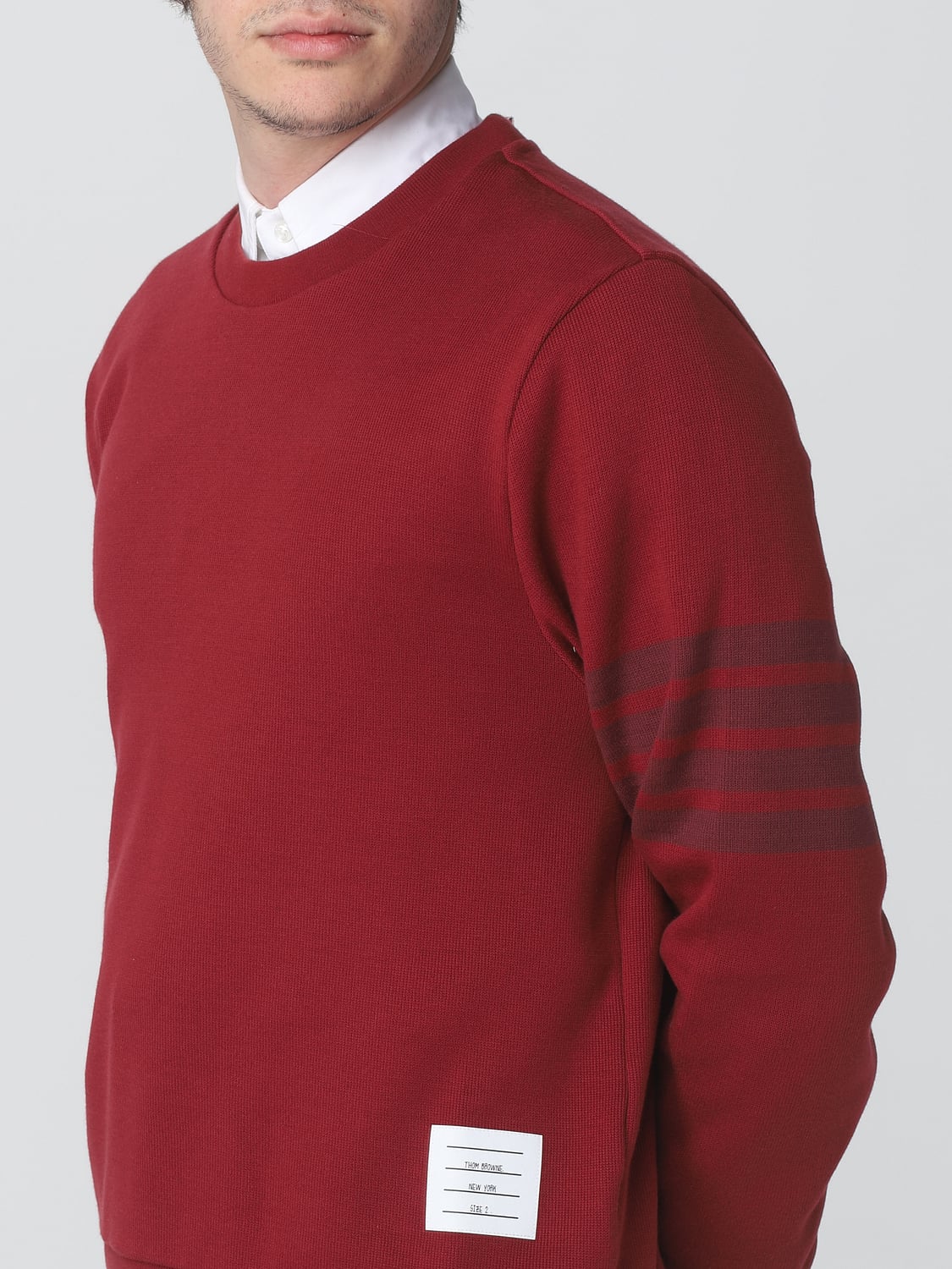 THOM BROWNE SWEATER: Thom Browne cotton sweater, Red - Img 5