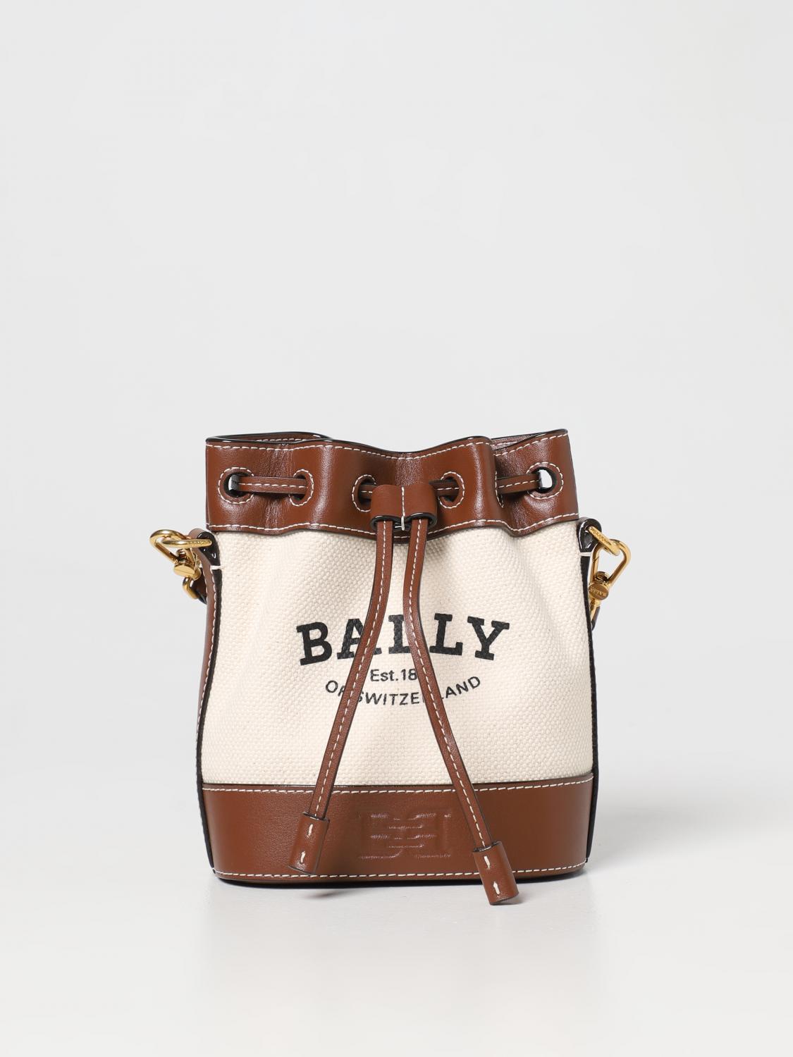 BALLY BORSA MINI: Borsa Cleoh Bally in canvas e pelle, Naturale - Img 1