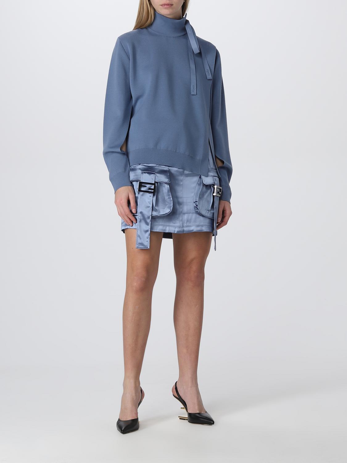 Fndiページ FENDI: wool pullover - Blue | Fendi sweater FZX972ANJK online at