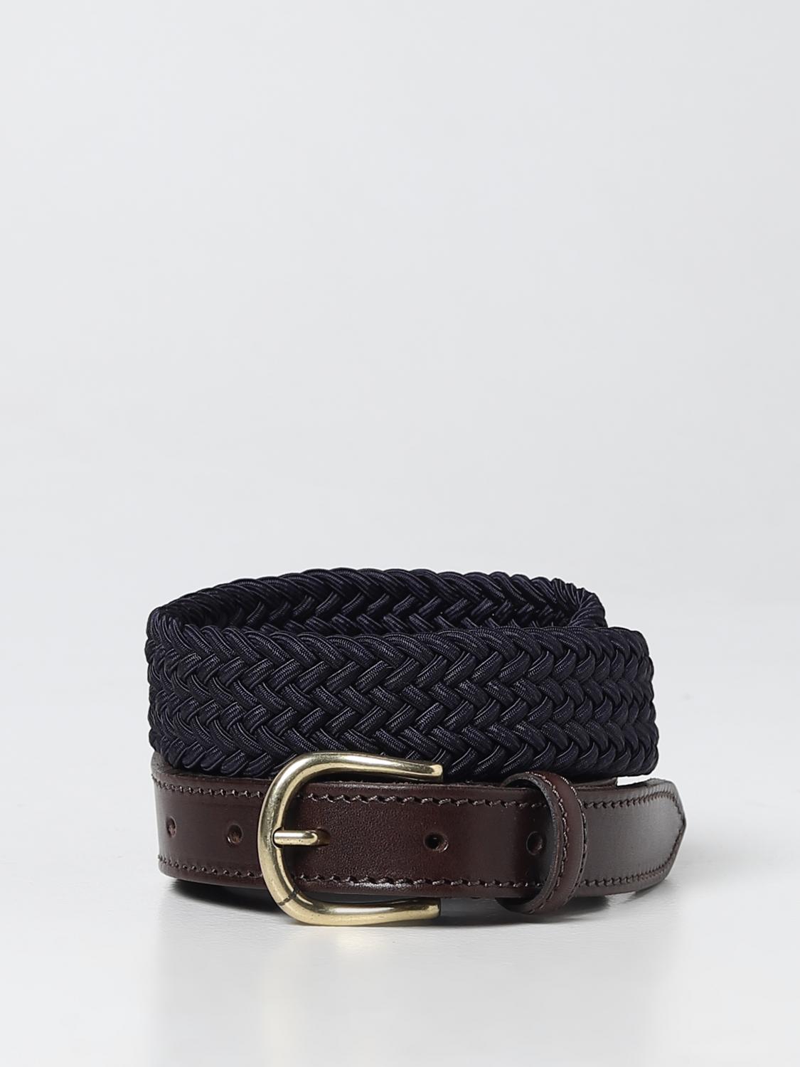 SEBAGO CINTURA: Cintura Sebago in pelle e maglia intrecciata stretch, Blue - Img 1