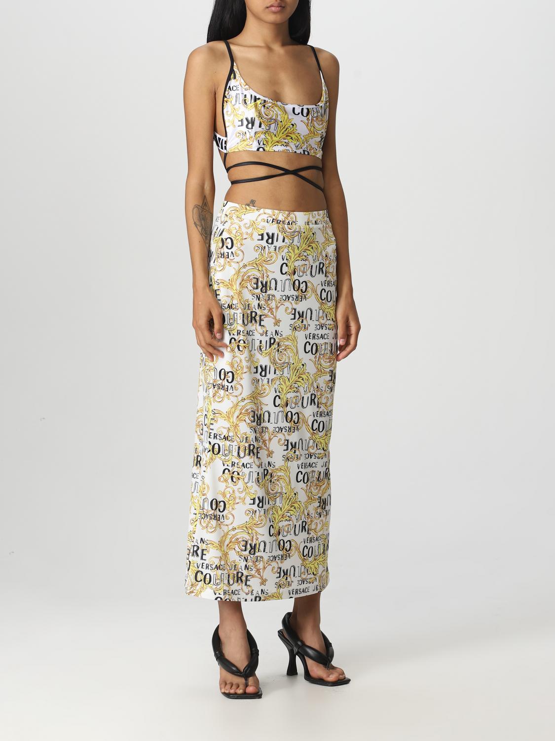 VERSACE JEANS COUTURE TOP: Top Versace Jeans Couture in viscosa, Bianco - Img 2