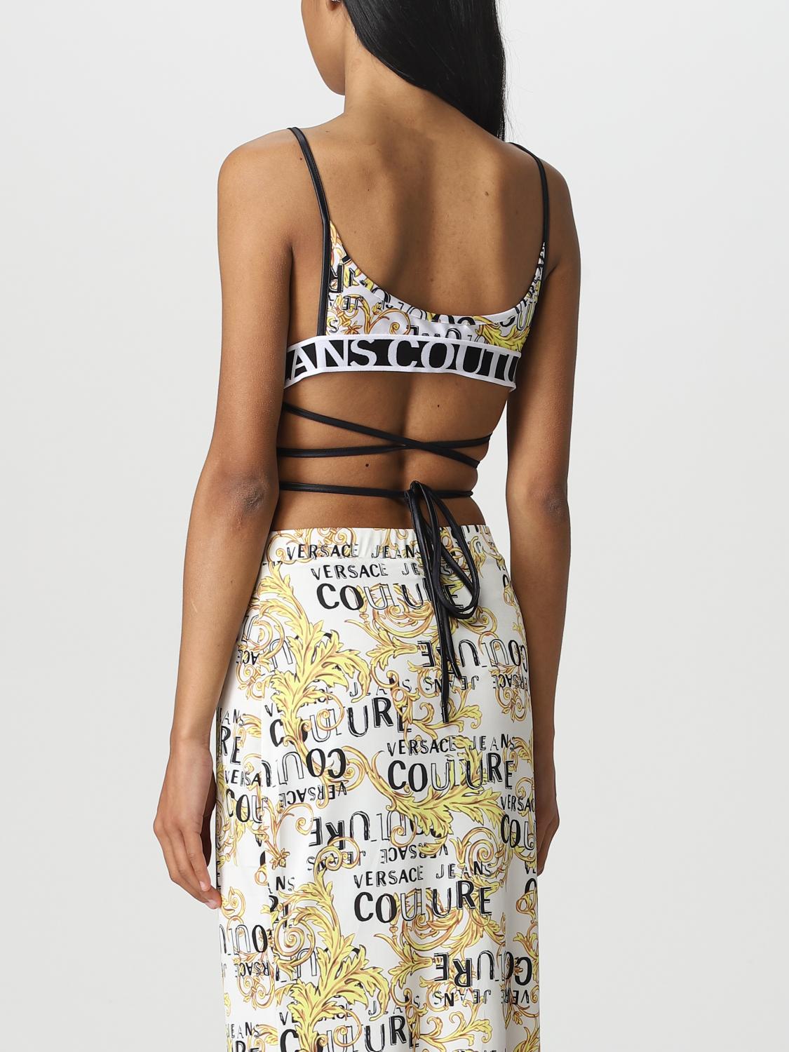 VERSACE JEANS COUTURE TOP: Top Versace Jeans Couture in viscosa, Bianco - Img 3
