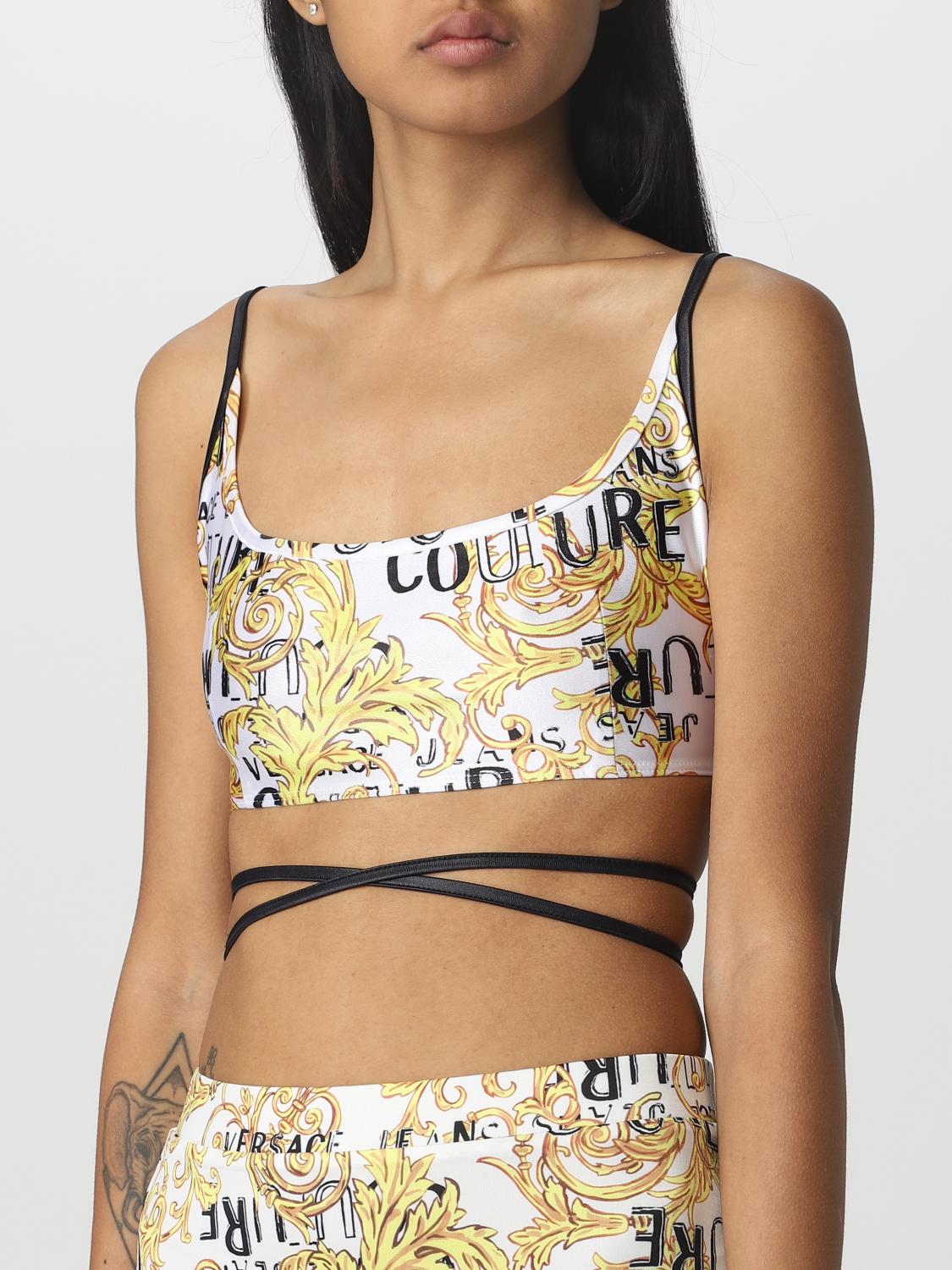 VERSACE JEANS COUTURE TOP: Top Versace Jeans Couture in viscosa, Bianco - Img 4