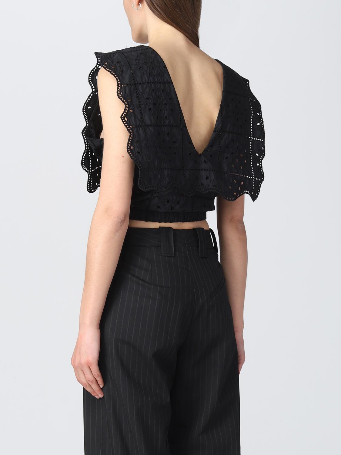 GANNI TOP: Top Ganni in cotone organico, Nero - Img 3