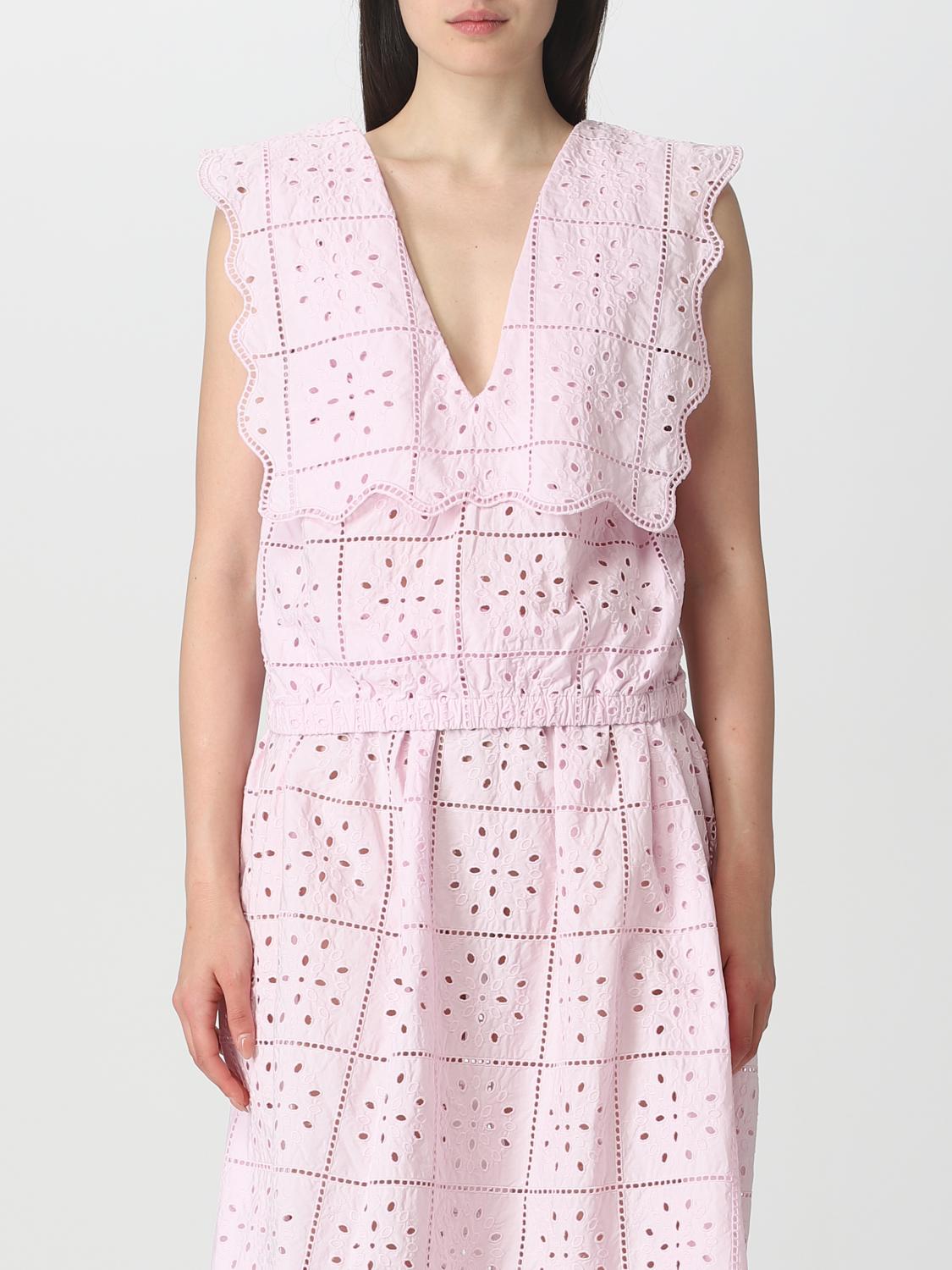 GANNI TOP: Ganni top in organic cotton, Pink - Img 1