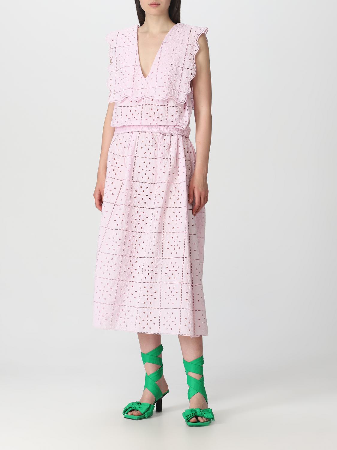 GANNI TOP: Ganni top in organic cotton, Pink - Img 2